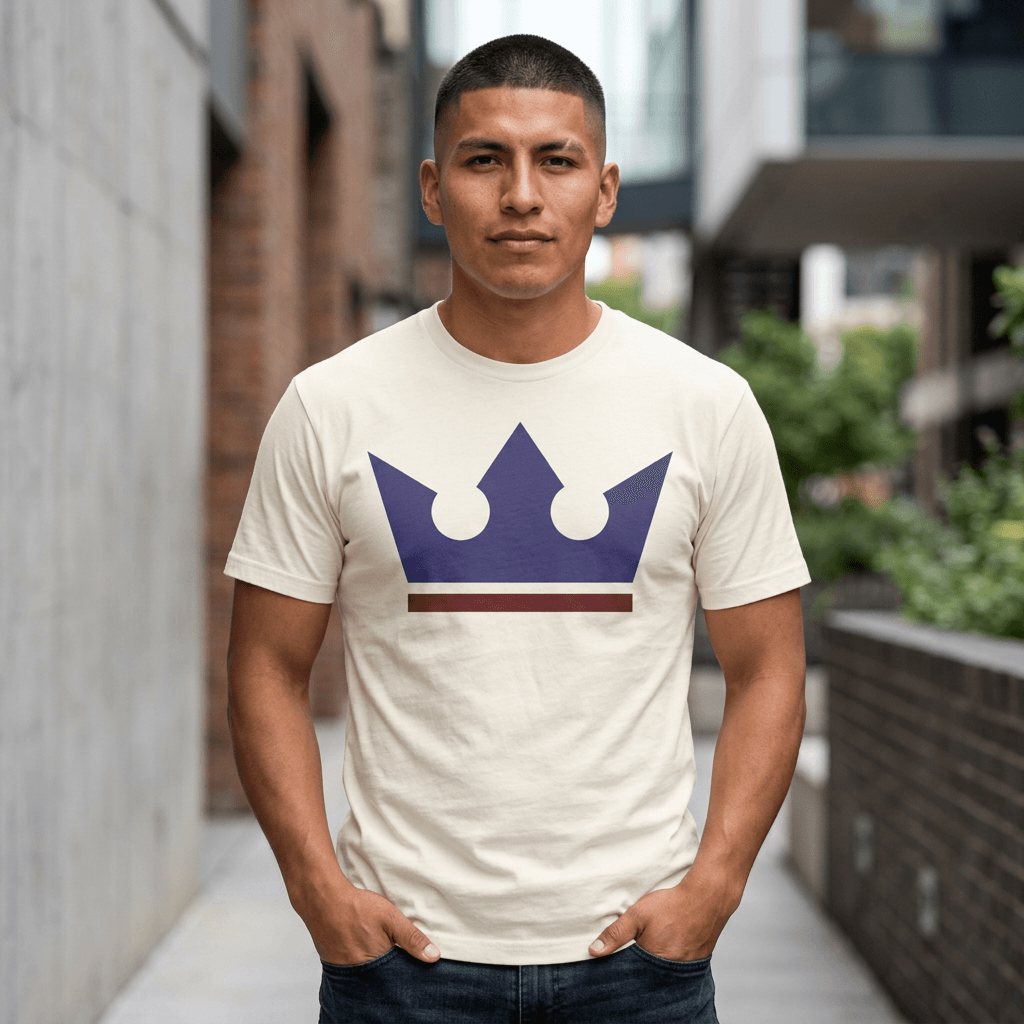 τετέλεσται Crown Graphic Tee in Faded Cream